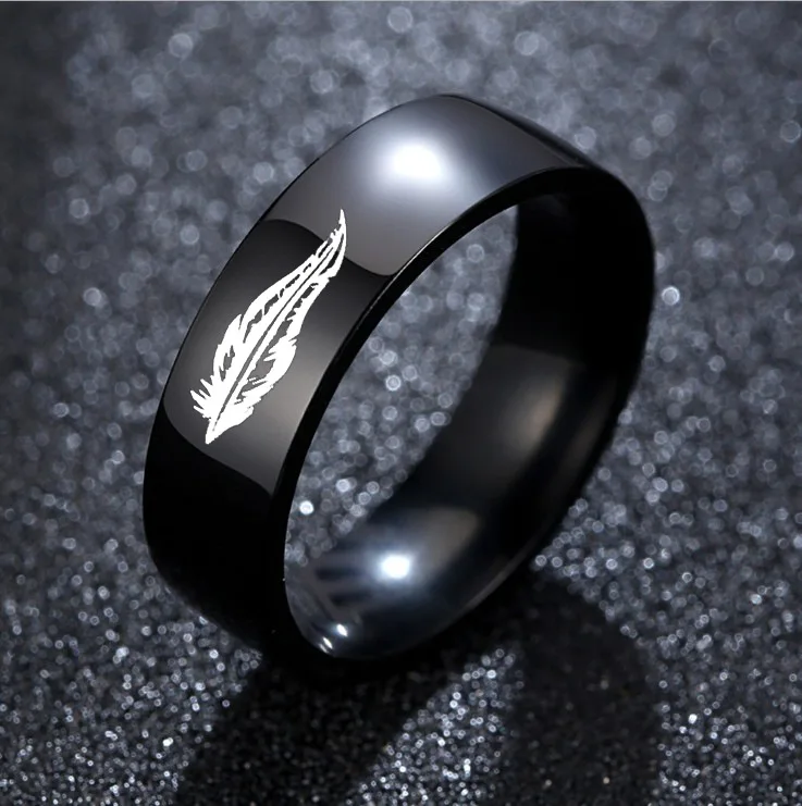 Fashion LOL Game Lover\'s Ring Rakan and Xayah Couple Rings Titanium SteelStainless Steel Feather Ring Valentine\'s Day Gift Ring