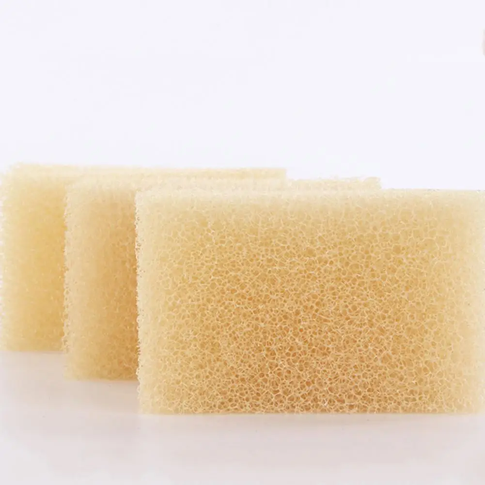 2pcs Offwhites Artificial Loofah Luffa Loofa Non-stick Oil Cleaning Scrub Sponge Good for Kitchen Dishes Bathroom Supplies