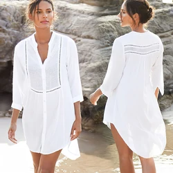 Beach Outing Women Swimsuit Cover Up Rayon Kaftan Beachwear Summer Beach Women Clothes Dress Bath Outlet Cardigan Bikini Blouse