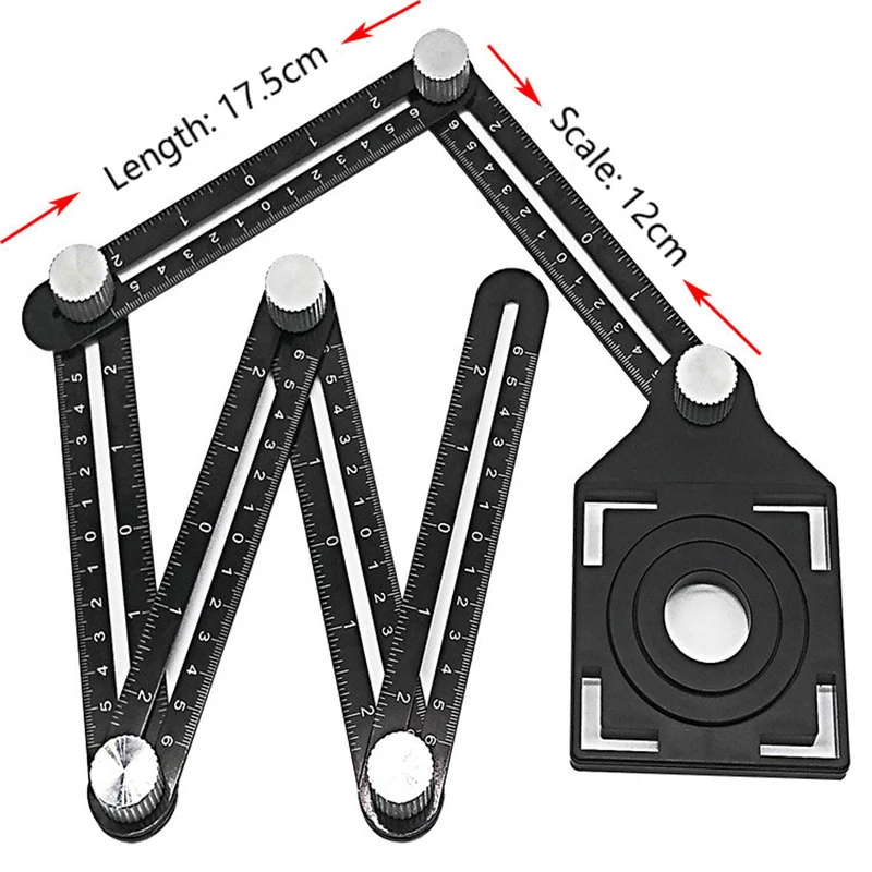 Strumenti per l'edilizia piastrella in legno strumento per punzonatura righello di misurazione multi-angolo righello di posizionamento pieghevole in alluminio professionale