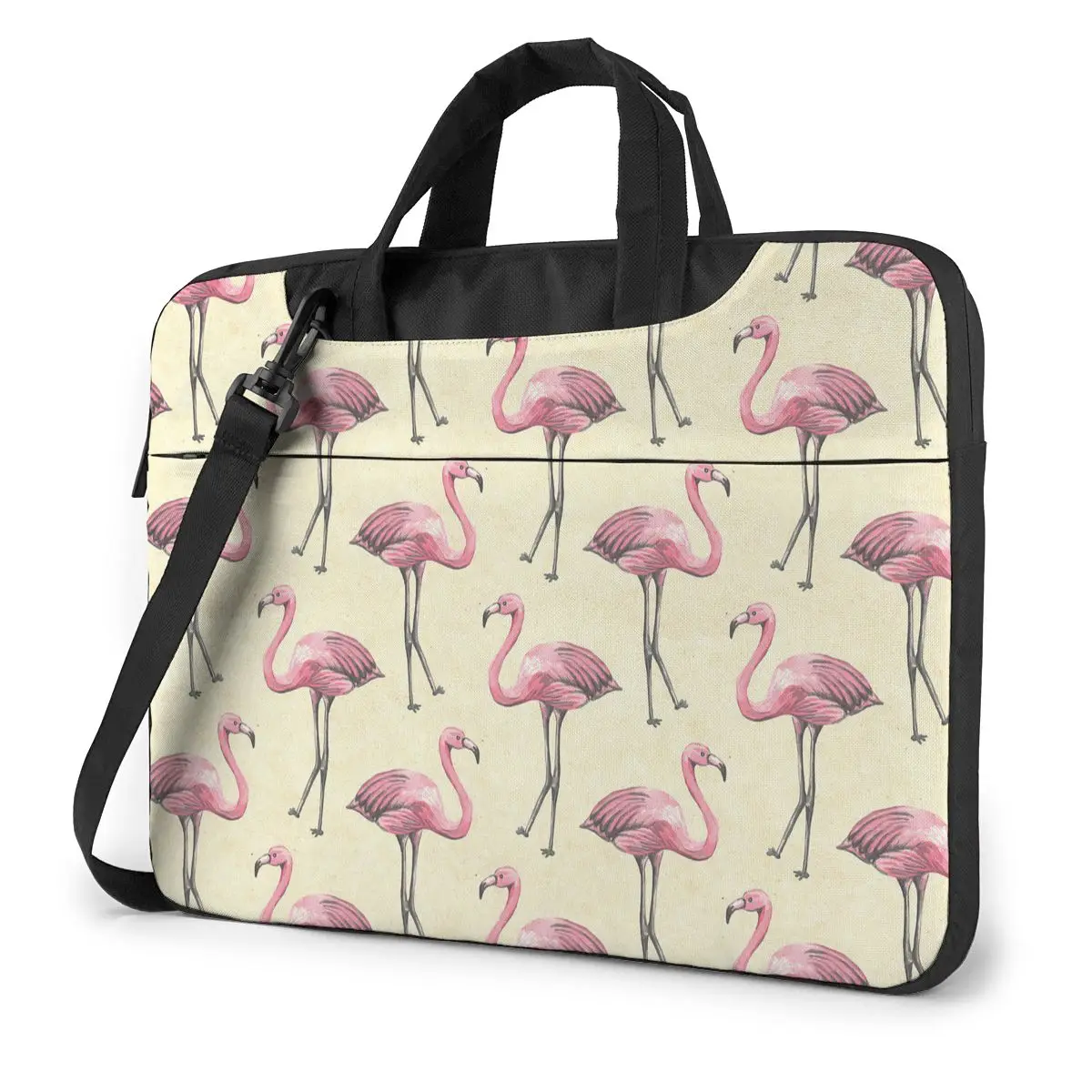 

Pink Flamingos Pattern Laptop Bag Case Protective Vintage Computer Bag Bicycle Crossbody Laptop Pouch