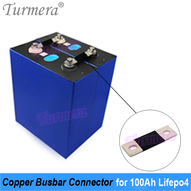 Turmera-Conector de barras de cobre 300A para batería Lifepo4 de 3,2 V, 100Ah, para sistema de energía Solar de 12V, uso de fuente de alimentación incontinuo