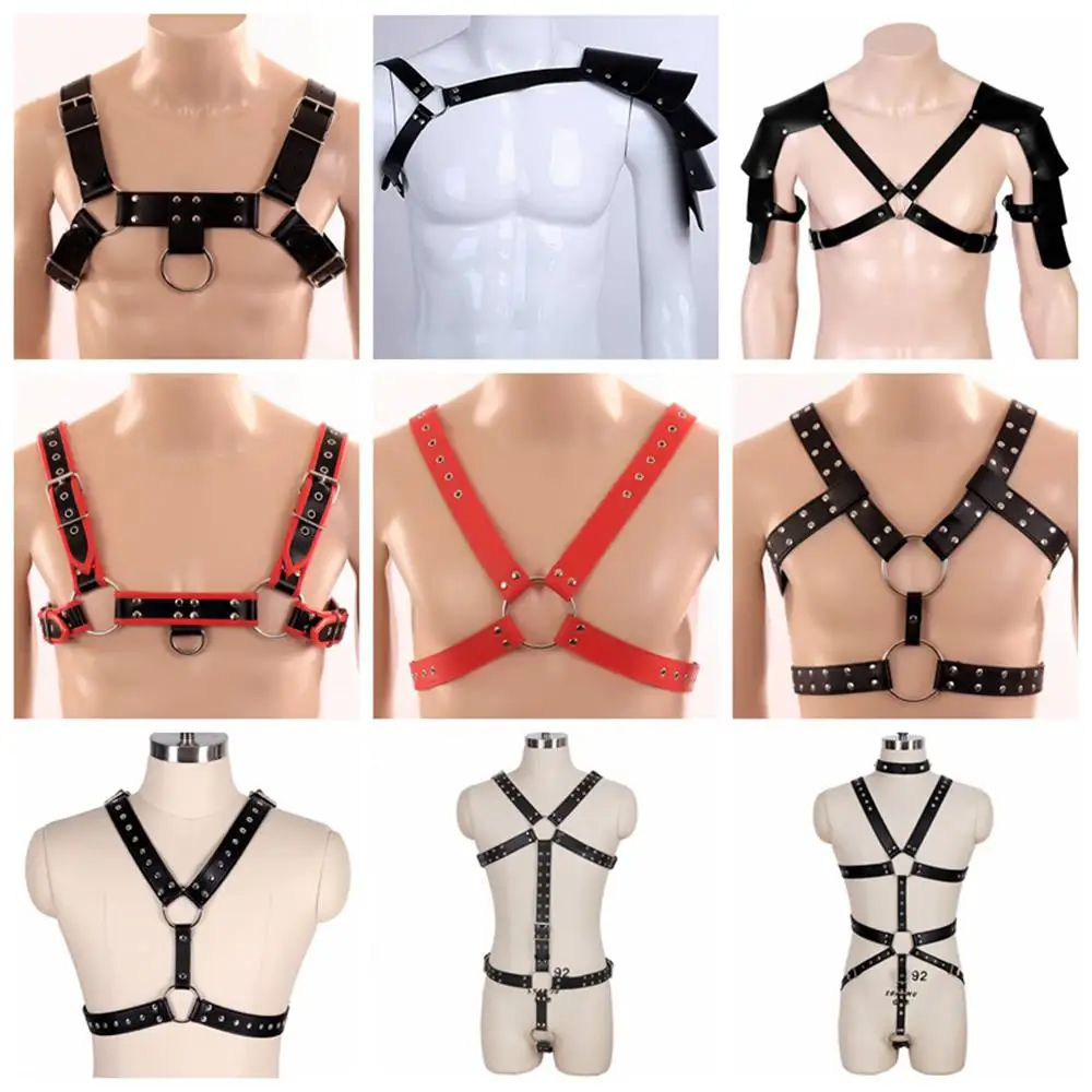 Metal Rivet Accessories Strappy Men\'s Belt Pu Leather Harness Fashion Bondage Top Crop Corset Sword Belt Goth Punk Sexy Lingerie