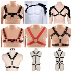 Metal Rivet Accessories Strappy Men's Belt Pu Leather Harness Fashion Bondage Top Crop Corset Sword Belt Goth Punk Sexy Lingerie