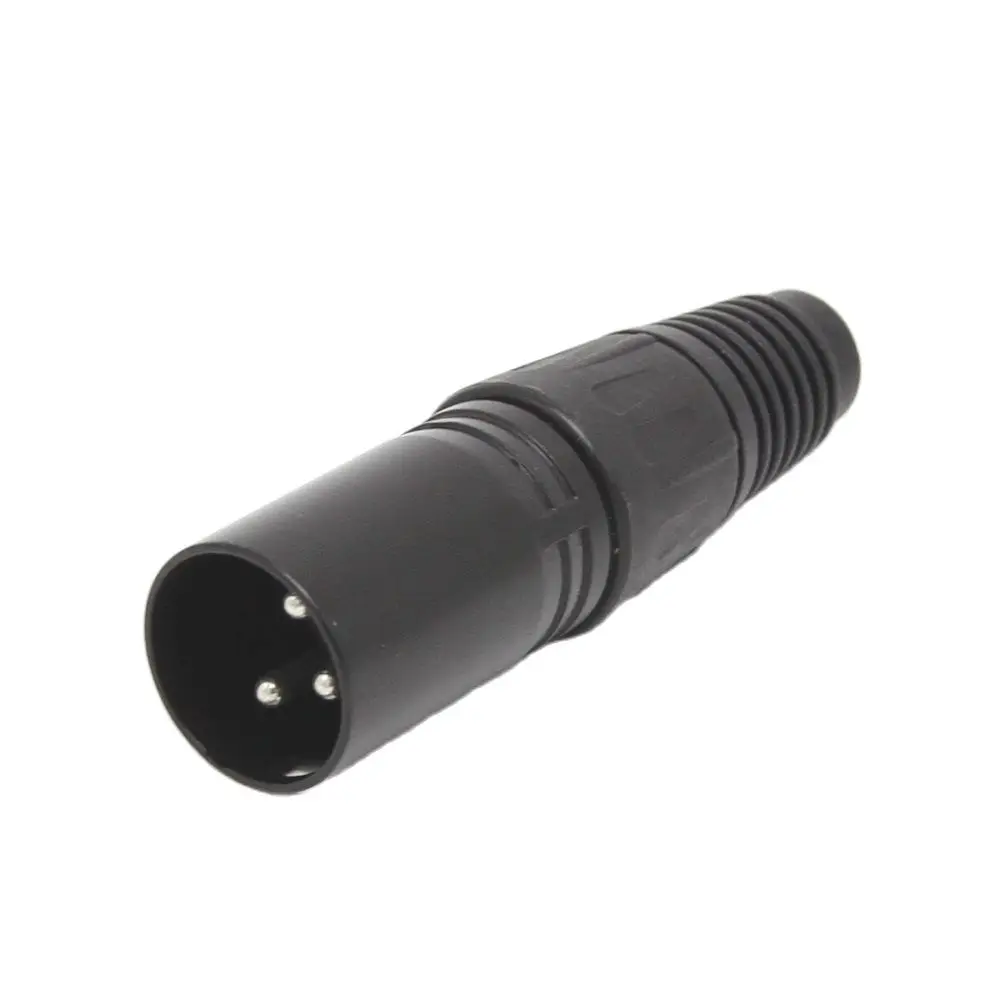 3Pin XLR Connector Black Microphone Plug MIC Adapter