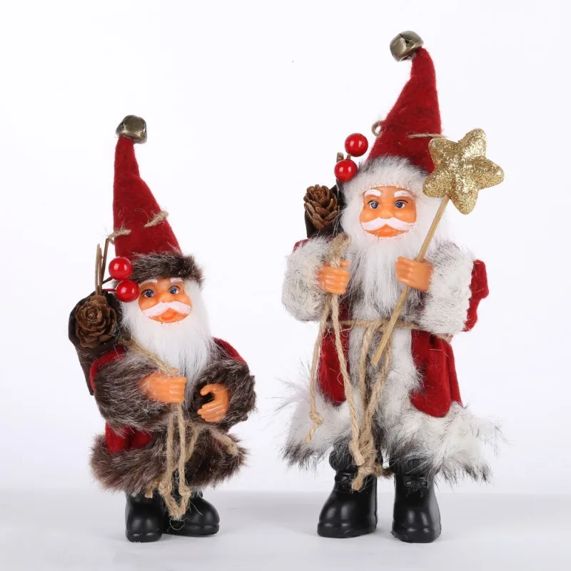 1Pc Christmas Scene Decoration Santa Claus Doll Christmas Tree Ornament New Year Home Decoration for kids Gift Noel Doll