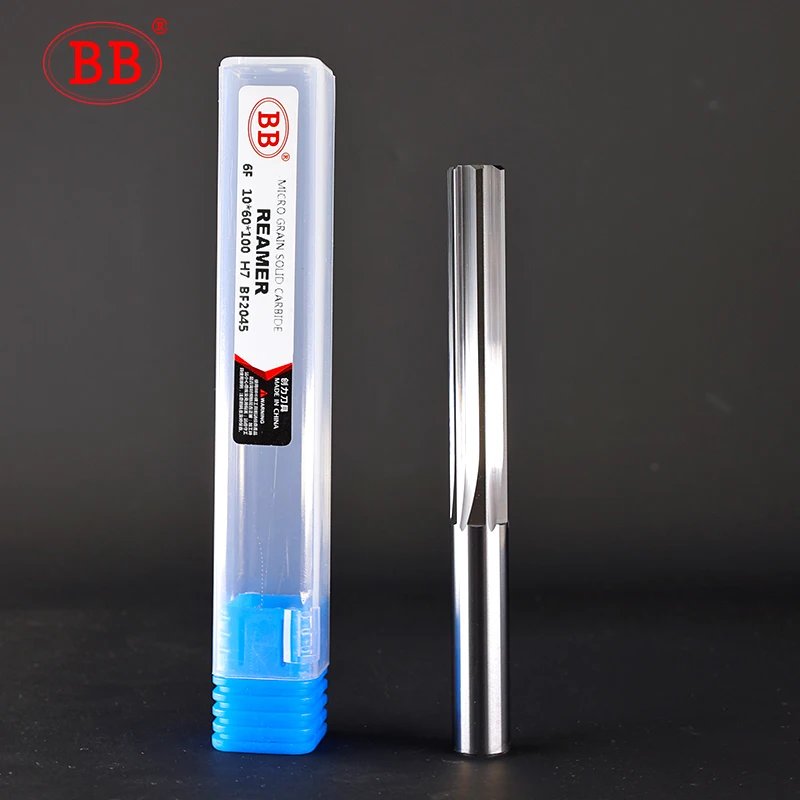 BB Carbide Machine Reamer Straight Spiral Flute Uncoated H7 Tolerance Chucking Metal Cutter Tungsten Steel CNC Inner Hole Tool