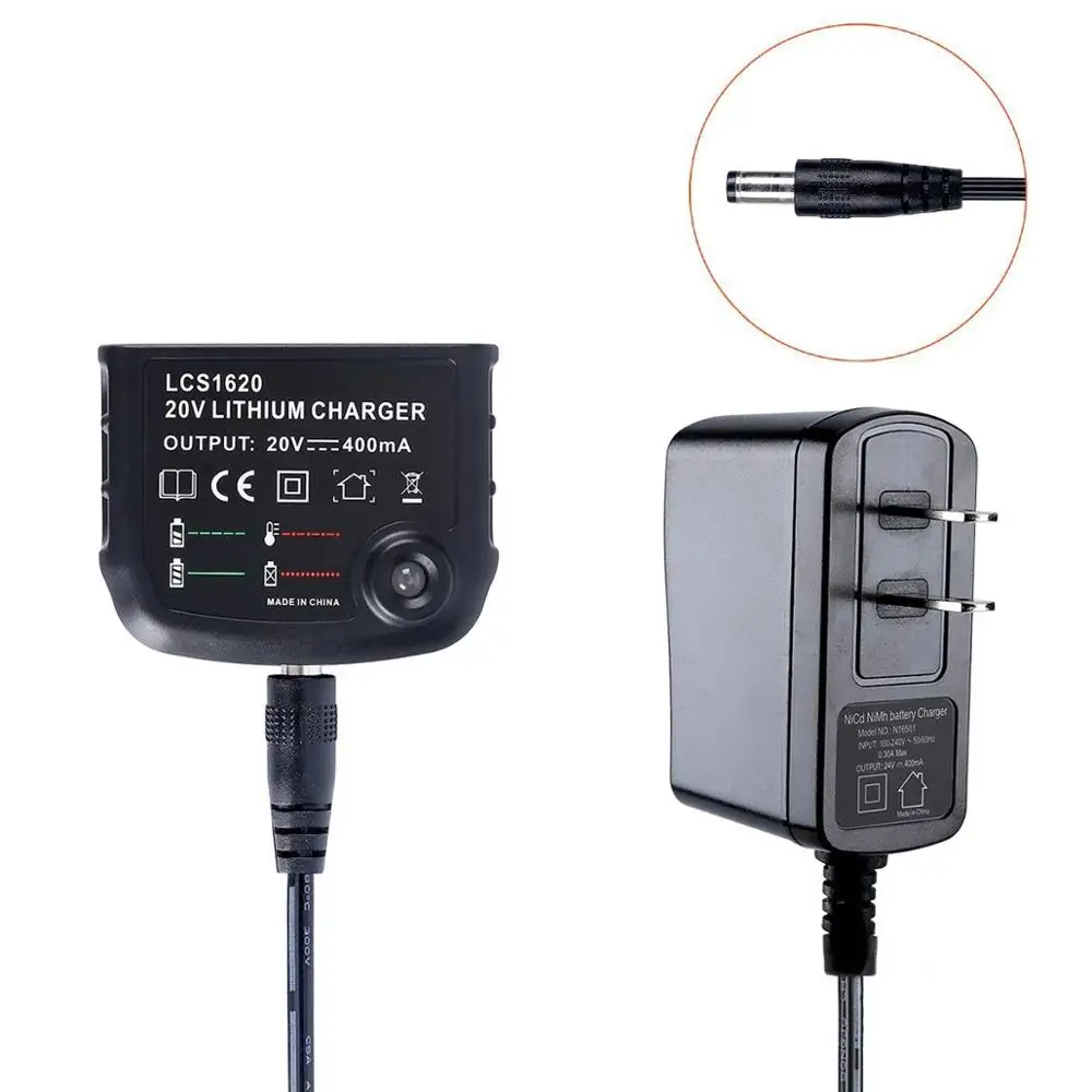 Lithium Charger For Black & Decker 20V LCS1620 Lithium Ion Battery