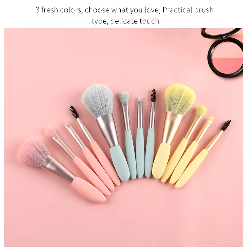 Zoreya 4pcs Makeup Brushes Set Travel Makeup Brushes Tool Set Summer Make Up Brush Mini  Blendidng Cosmetics Tool