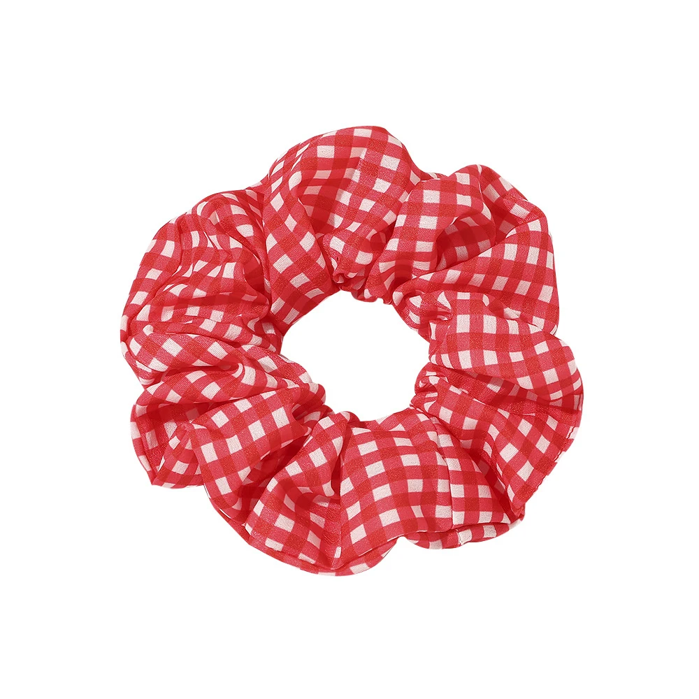 Scrunchies para el pelo para mujer, coletero a cuadros, diseño de marca famosa, moda coreana, venta al por mayor, conjunto de 6 uds.