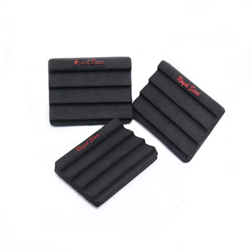 Highly recommend 2pcs ripple foam fly foam patch fly fishing hook storage EVA foam hanger with adhesive loop back