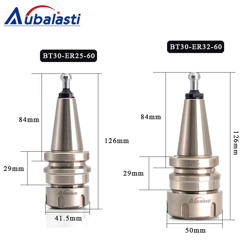 Aubalasti Stainless Steel BT30 Collet Chuck ER32 Balance Collet Chuck BT30-ER32-60L For CNC Milling Lathe Tool