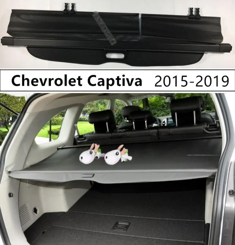 For Car Rear Trunk Security Shield Cargo Cover For Chevrolet Captiva 2015 2016 2017 2018 High Qualit Black Beige Auto Accessorie