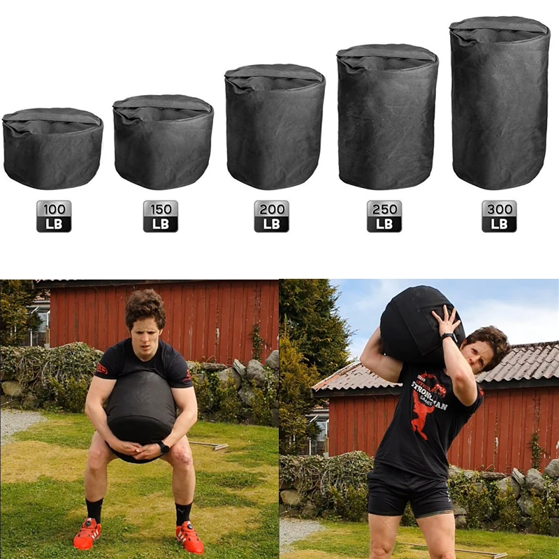 300lbs Garage Fit Sandbag Empty Heavy Duty Sandbags Training Equipment Cross-Training  Exercise Workouts Weightlifting Sandbag