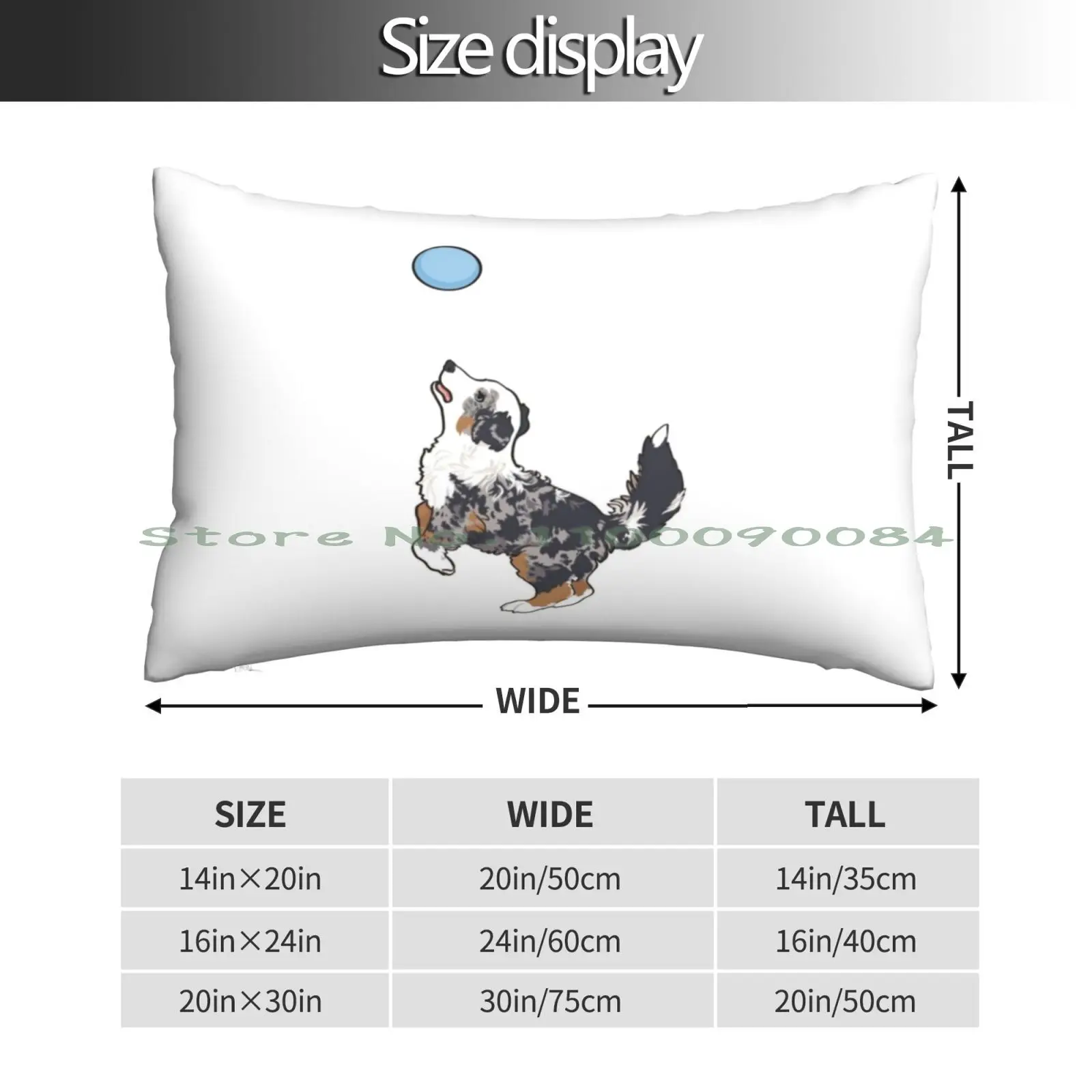 Blue Merle Aussie Dog Playing / Blue Merle Australian Shepherd Pillow Case 20x30 50*75 Sofa Bedroom Ivy Fox Ivyfox1 Wiggle Butt