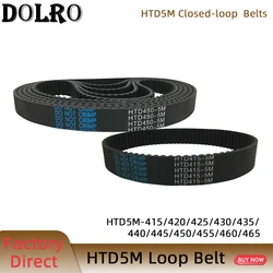 HTD5M Synchronous Timing belt Pitch length 415/420/425/430/435/440/445/450/455/460/465 mm width 9/10/12/15/20/25mm Rubber closed