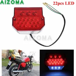 E15 Motorcycle License Plate Light 22pcs LED Brake Tail Light For Suzuki TS 125/150/250 MZ ETZ 150/250/251/301 Simson SR50/S5