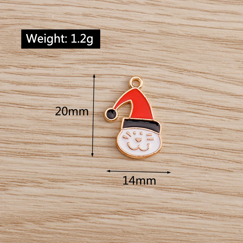 10 stücke Mix Emaille Weihnachten Charms für Schmuck Machen Santa Claus Baum Handschuhe Charms Anhänger für DIY Halsketten Ohrringe Geschenke – Detail 21