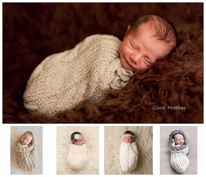 Baby art photo costume baby one-month photo prop Newborn photo costume Woven bag studio sleeping bag