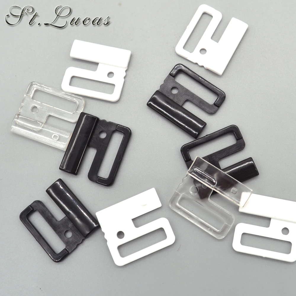 10pcs/lot 14mm/20mm Craft Plastic White Rectangle Tape Closure Hook & Clasp Waist Extenders Sewing On Clothes Bra Clip Hooks