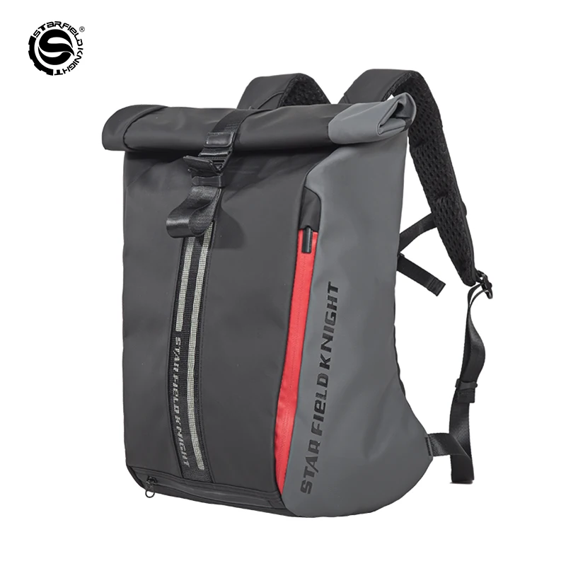 

SFK Motorcycle Riding Backpack LED Cycling Bag Black/gray/red Foldable Shoulder Bags Night Safe Cycling Traveling Accessories