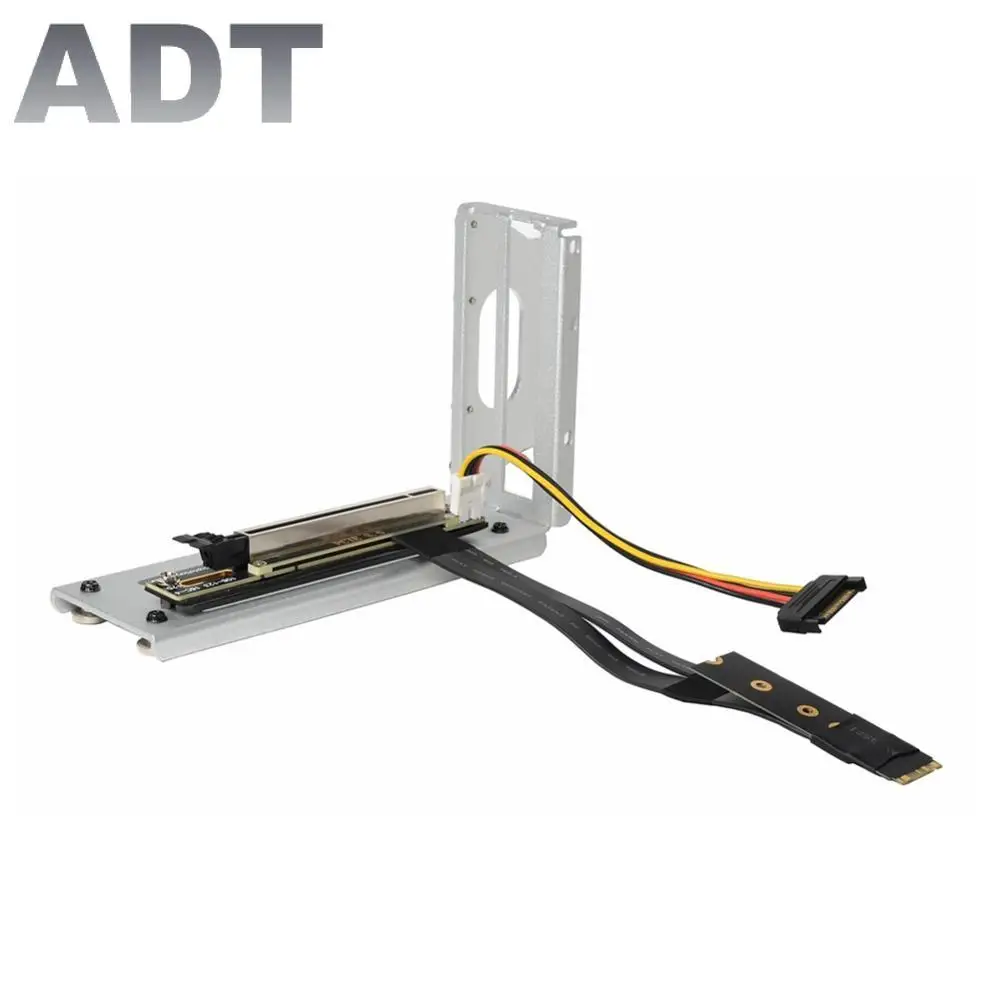 PCIe PCI-E 3.0 16X M.2 Bracket Graphics Card w/ Vertical Stand Holder Base Bracket M.2 16x ADT Cable DIY ATX Case