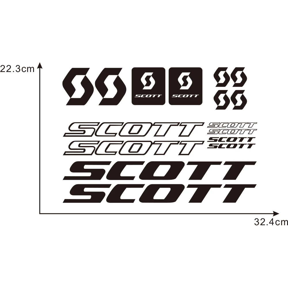 16pcs For Scott Decals Stickers Bicycle Vinyl Graphics Set Autocollant Aufkleber Adesivi1