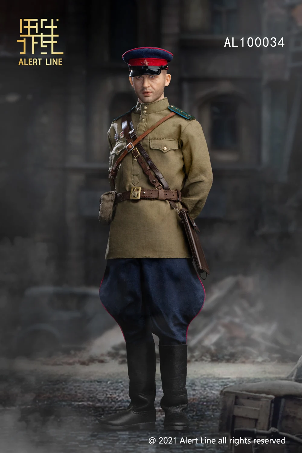 Alert Line Boundary AL100034 1/6th WWII Soviet NKVD Officer War Battle Black High Hollow Shoes Boots Model Suit 12inch Doll