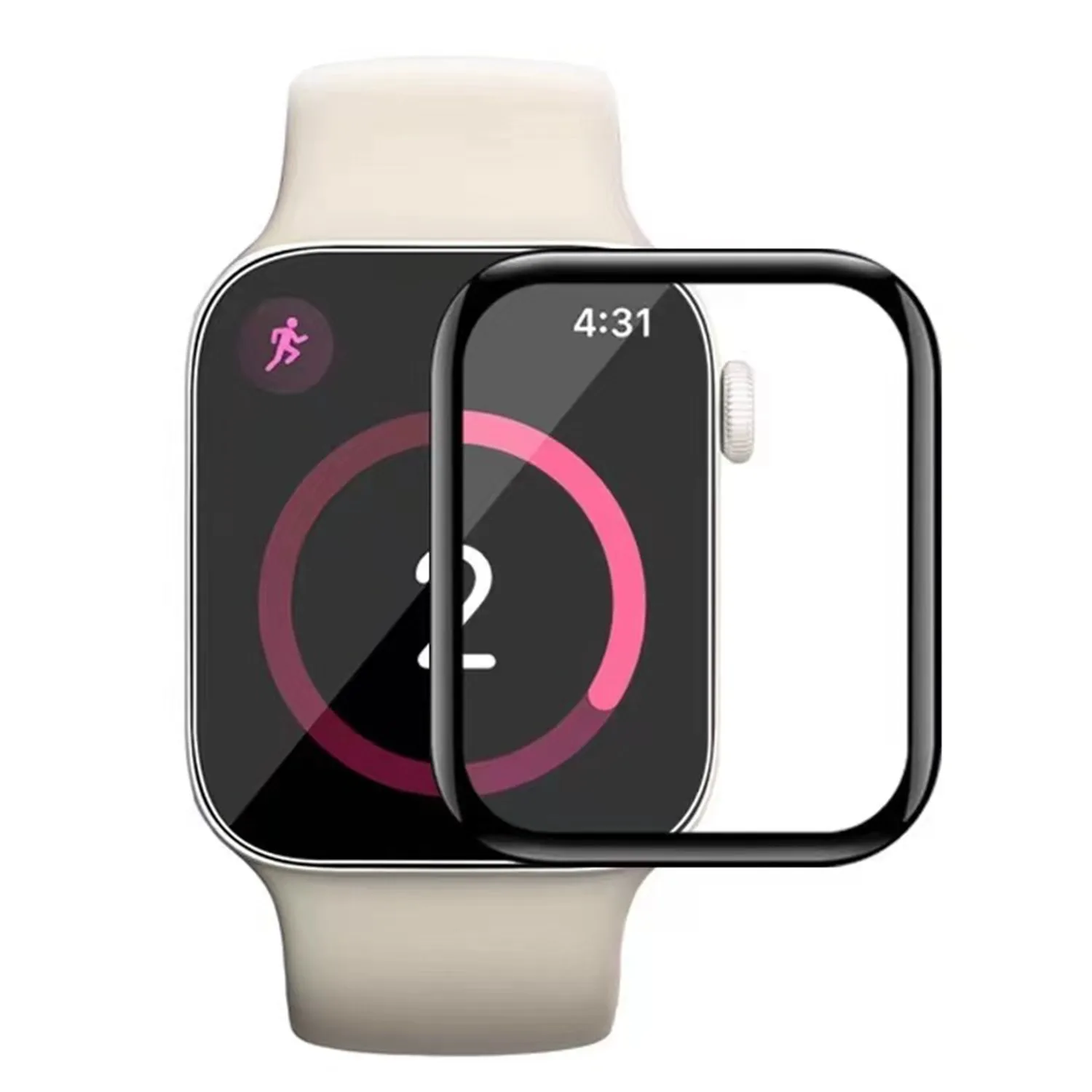 3D Cong Phim Bảo Vệ Màn Hình Dành Cho Apple Watch Series 7 41Mm 45Mm Iwatch Mềm Full Kính Phim dành Cho Apple Phụ Kiện Đồng Hồ
