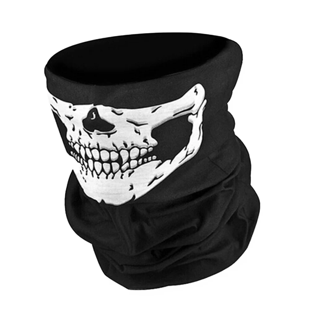 Motocicleta Crânio Fantasma Face Windproof Máscara, Multi Uso Neck Warmer, Magic Caps, Cachecol de bicicleta, Bicicleta, Esportes ao ar livre, Engraçado