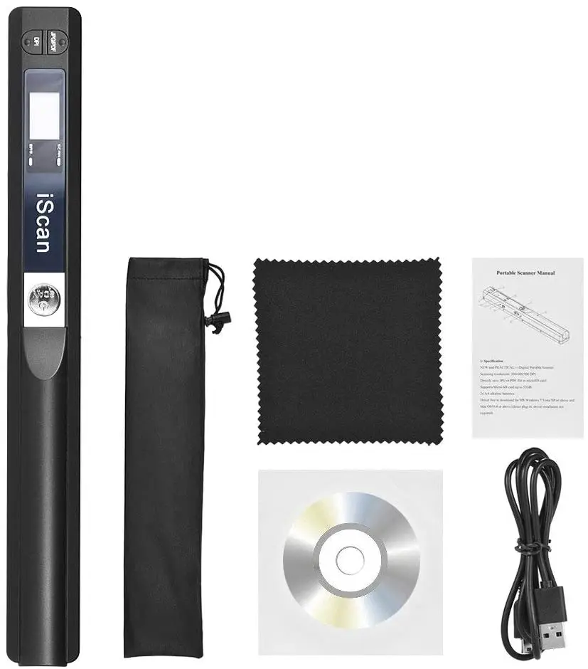 Tragbarer iScan-Handscanner, 900 DPI, A4, kabelloser Dokumenten-Fotoscanner für den Scannen von Bildern und Quittungen im Home Office, in der Schule