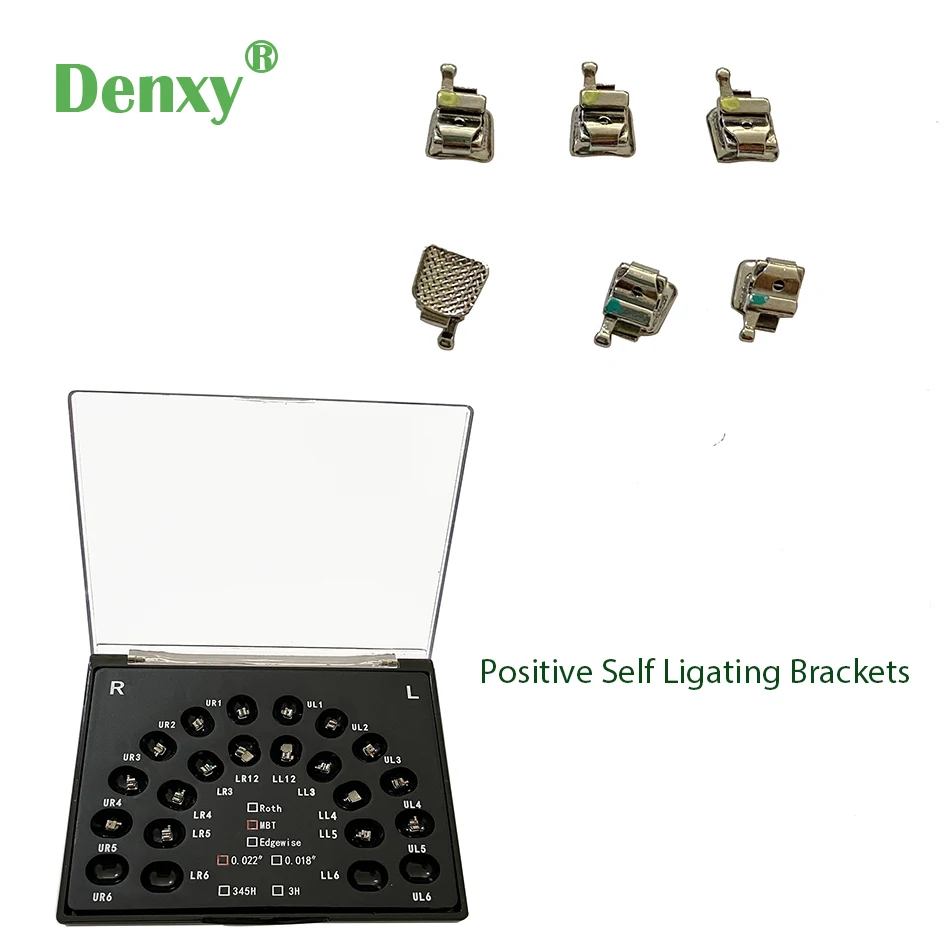 Denxy 2sets Orthodontic Active Self Ligating brackets Metal Orthodontic Bracket Dental Orthodontic self ligation brackets