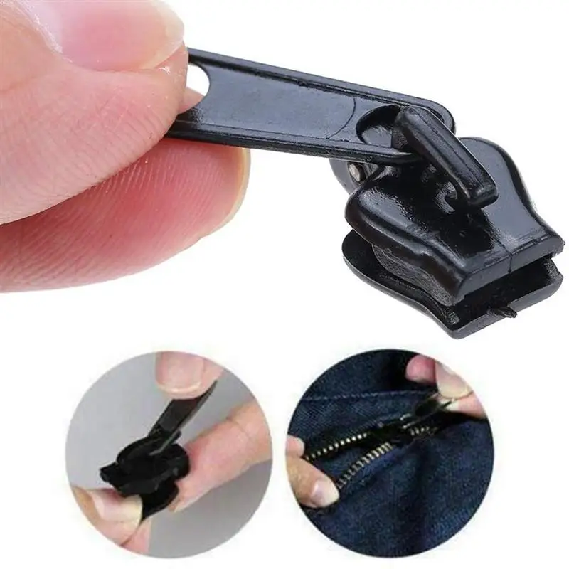 6/12Pcs Universal Instant Zippers Sliders Pull Fix Zipper Repair Kit Replacement Teeth Rescue Design Zippers Sewing Repair Kit