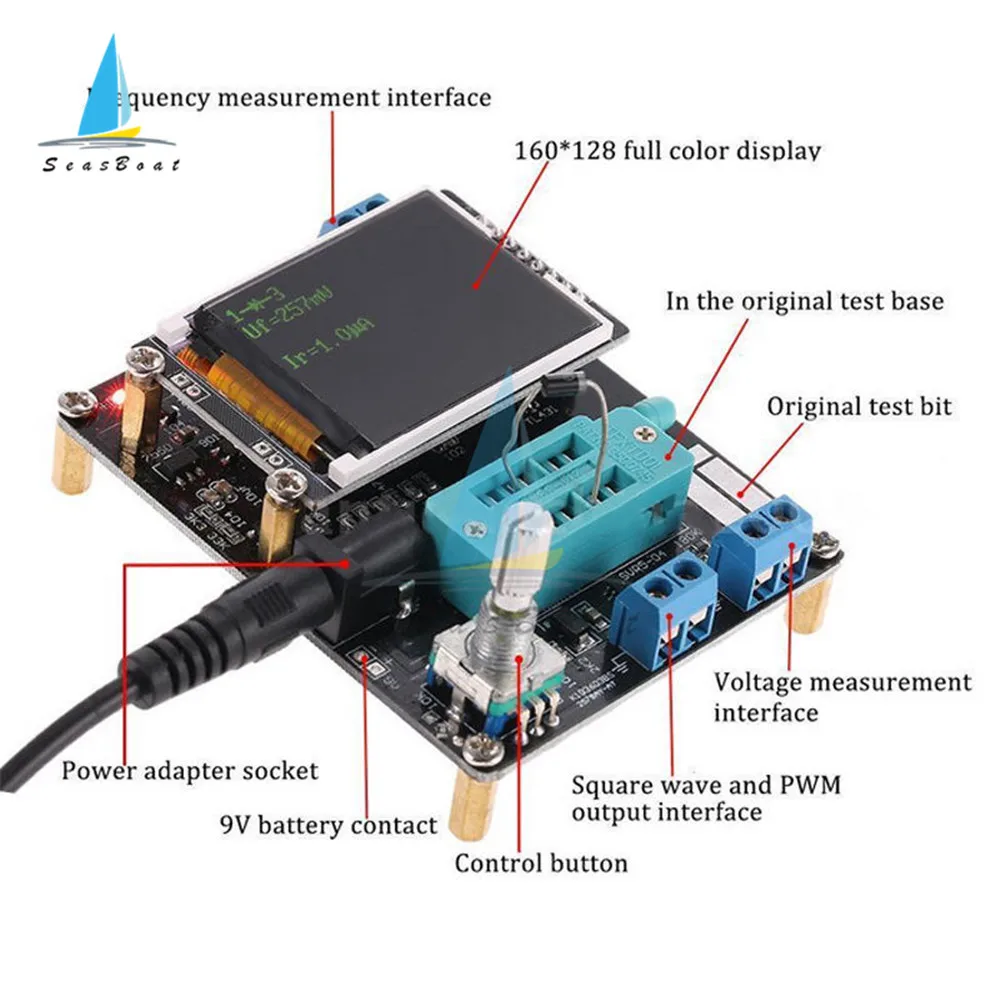 2021 New GM328A Transistor Tester Diode Capacitance ESR Voltage Frequency Meter PWM Square Wave Signal Generator Soldering