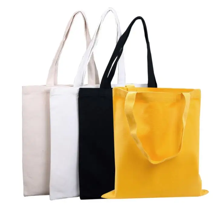 

50pcs Colorful Blank pattern Canvas Shopping Bags Eco Reusable Foldable Shoulder Bag Handbag Tote Cotton Tote Bag Custom logo SN