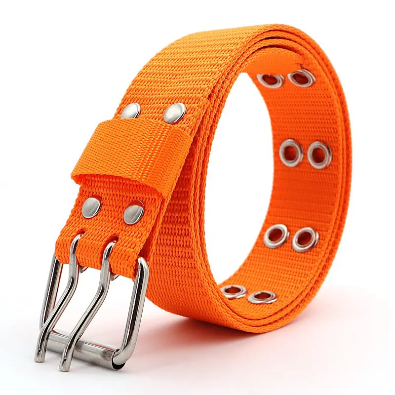 Unisex PIN Buckle Double Holes Younger 3.2cm Nylon Belts Breathable Women Outdoor Leisure Sport Jeans Accessories Summer Cinto