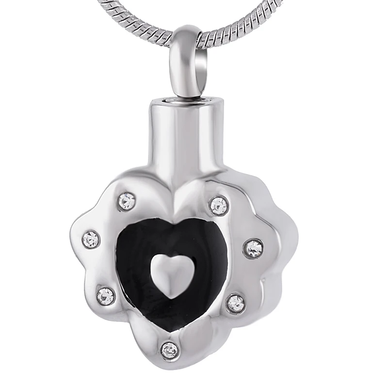 

Stainless Steel Keepsake Memorial Urn Necklace For Women Heart Cremation pendants for ashes of loved ones - Engravable