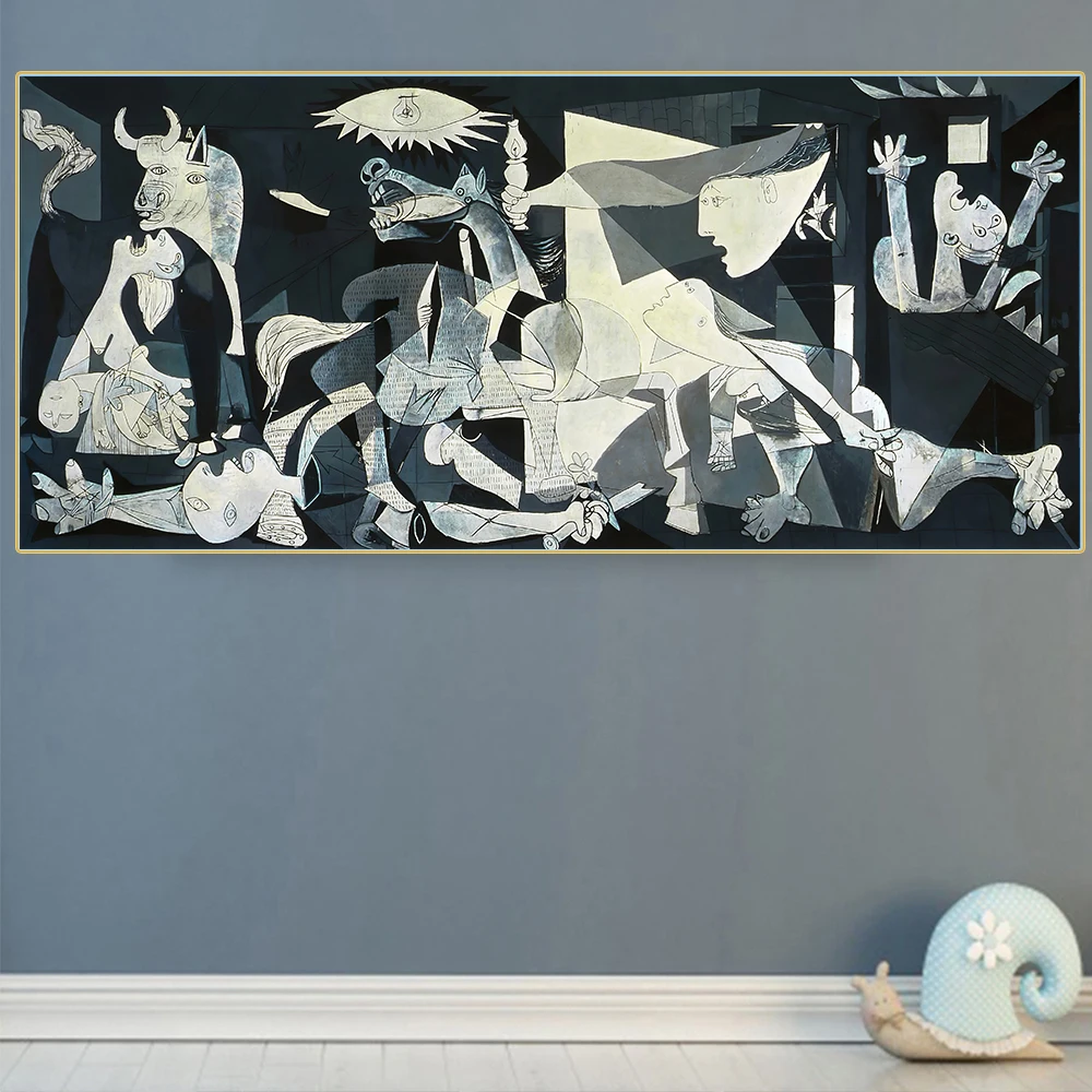 Citon Pablo Picasso《Guernica 1937》Canvas Oil Painting Artwork Poster Picture Modern Wall Decor Home Decoration For Living room