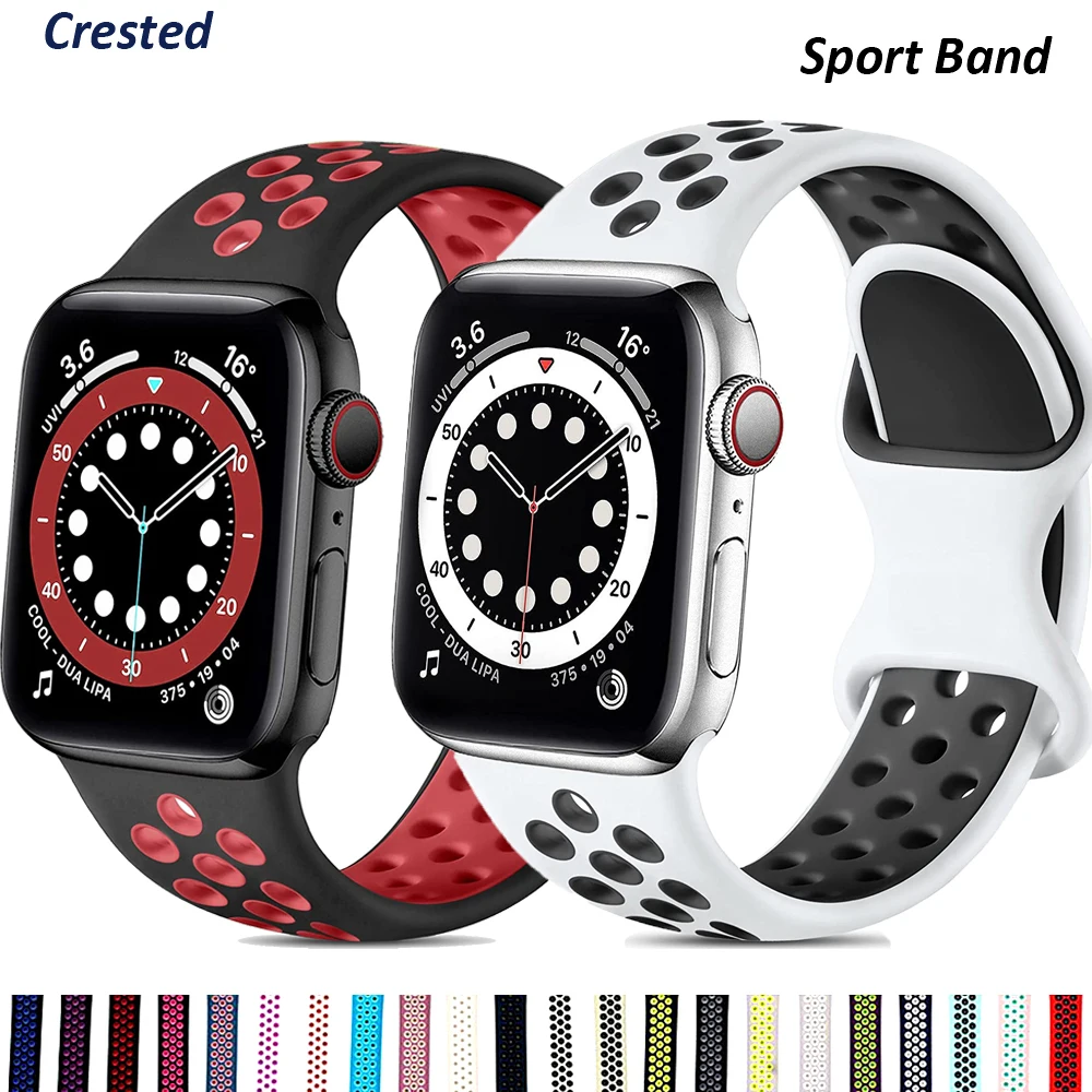 Silicone Strap For Apple Watch band 44mm 40mm 45mm 41mm 38mm 42mm iWatch 6 SE 5 4 3 correa bracelet Apple watch 45 mm Series 7