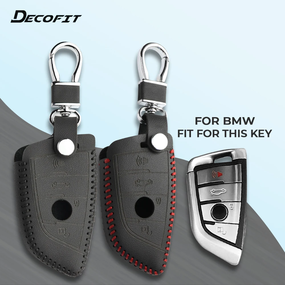 

Leather Car Key Cover for BMW 1 2 Series X1 X3 X4 X6 X5 F15 X6 F16 G30 G38 7 Series G11 X1 F48 F39 Remote keybag Holdre Case