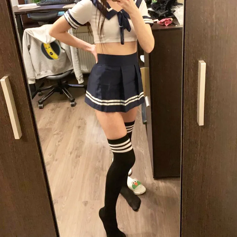 Plus Size Lenceria Mujer Cosplay Sex Schoolgirl Uniform Sexy Set Nurse Role Skirt Colegiala Erotic Naughty Lingerie Uniforme