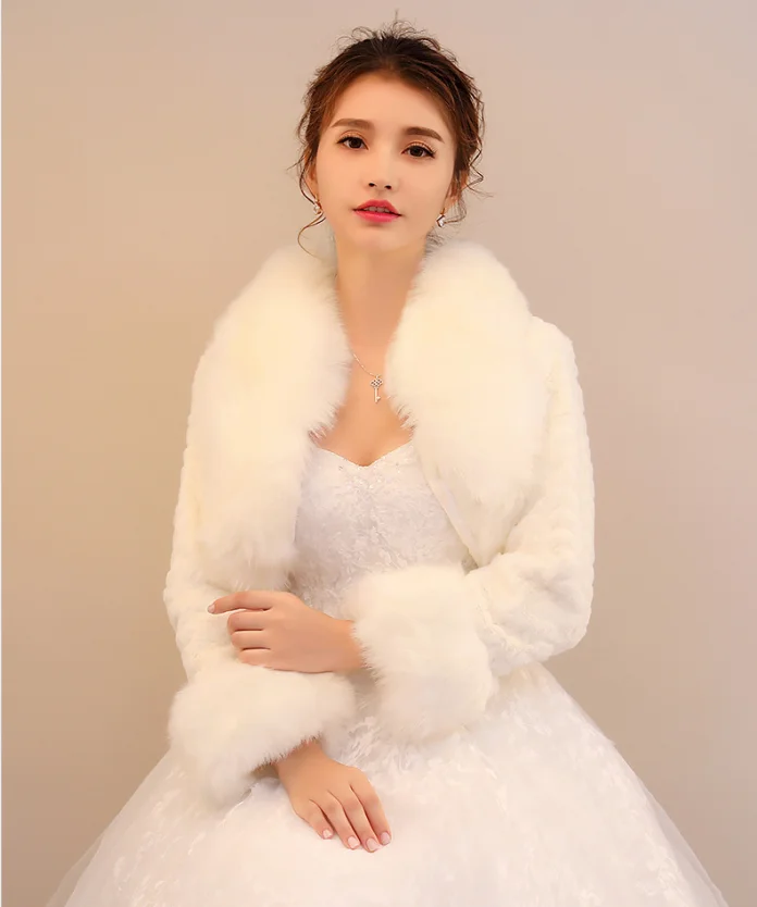 Hot Sale Korean Version Of Fur Women\'s Autumn And Winter Long-Sleeved Warm Fur Bridal Jacket Elegant Evening Coat