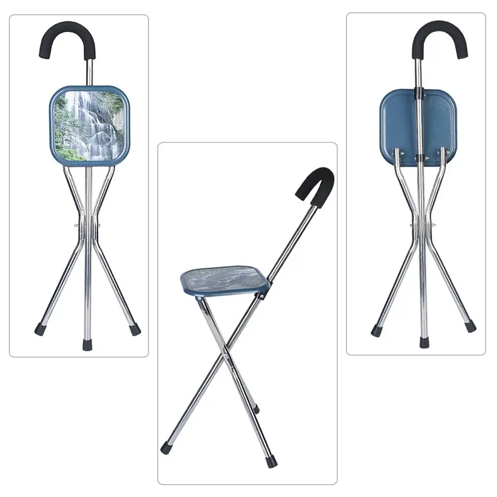 Stainless Steel Stool Cane Chair Practical Cane Chair Durabl Thickened Cane Seat Walking Chair Seat For Old People Patient