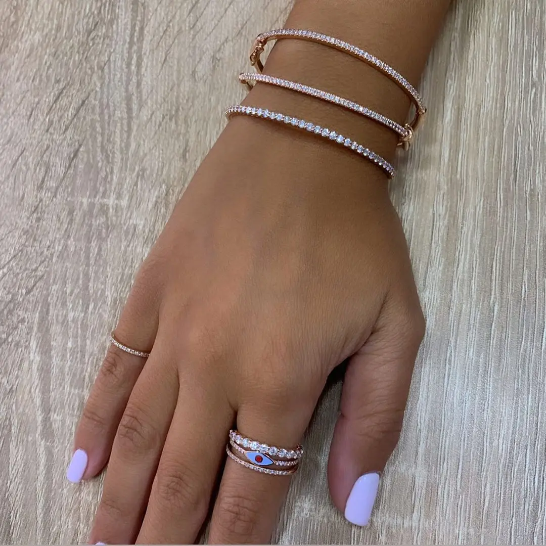 2025 Top Quality Charm Bracelets Bangle New Collection Popular And Fashion Colorful Paving Bracelet Bangle For Women Men Jewelry