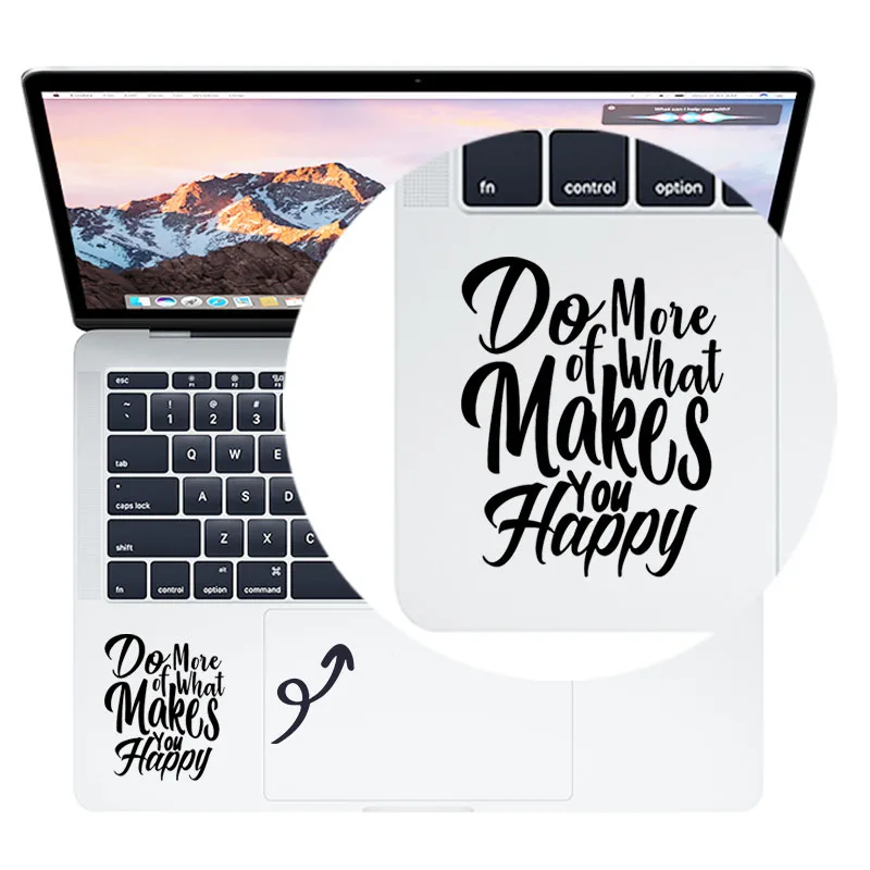 Happy Life Quote Trackpad Laptop Sticker for Macbook Decal Pro 16