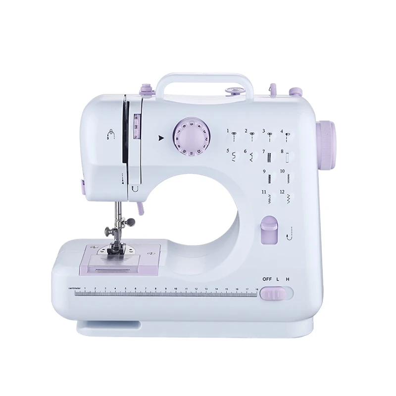 Mini 12 Stitches Sewing Machine Household Multifunction Double Thread And Speed Free-Arm Crafting Mending LED