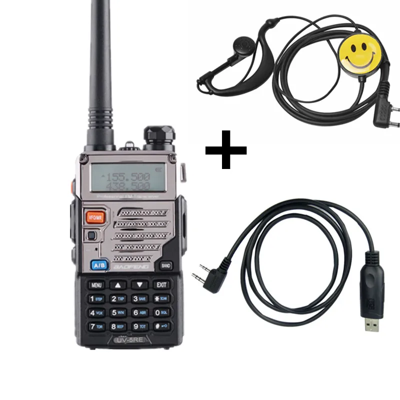 100% Original Baofeng UV-5RE Walkie Talkie 10km VHF UHF 136-174Mhz &400-520Mhz Dual Band Two Way Radio Portable Transceiver