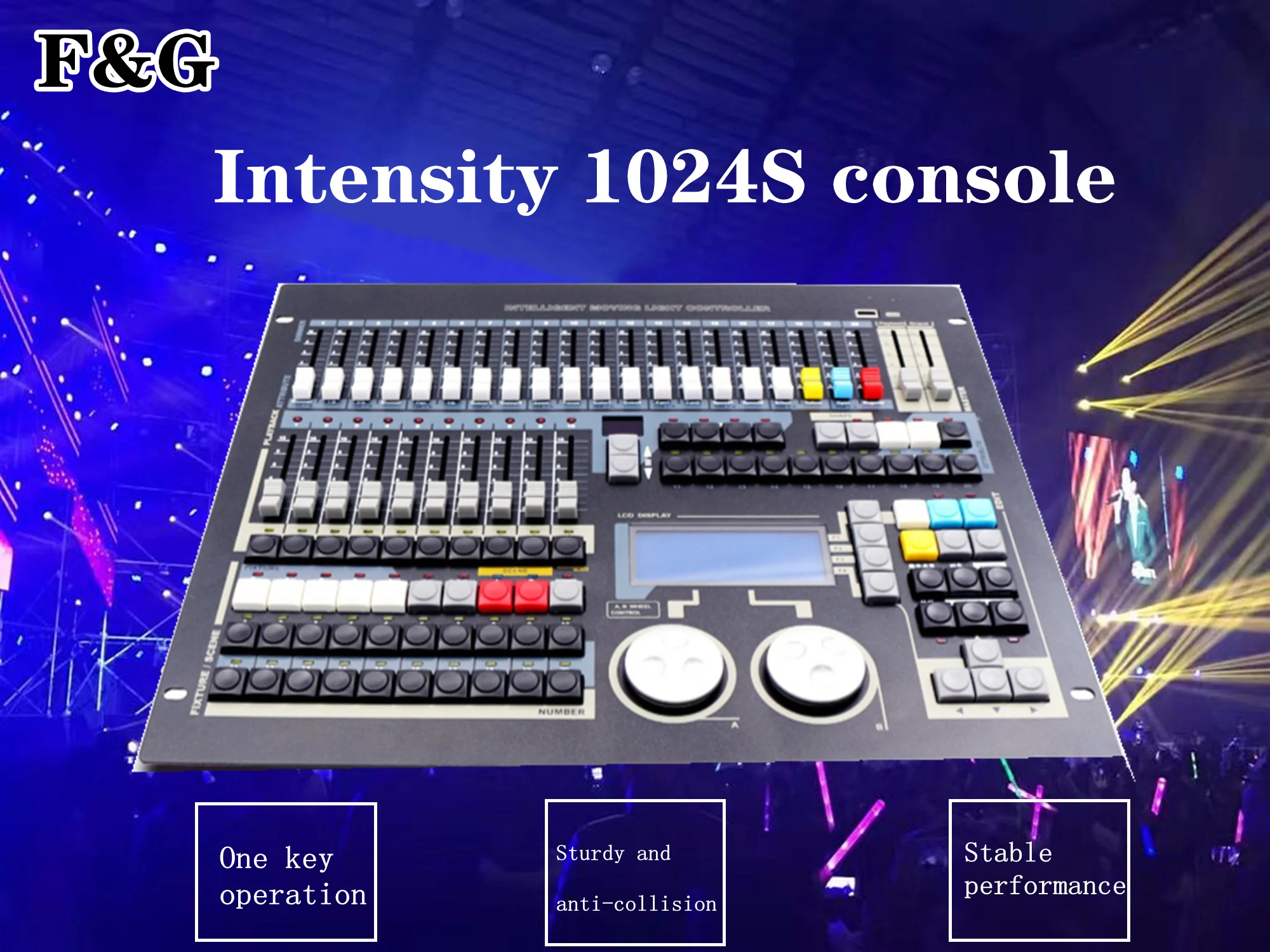 

F&G Power 1024S DMX console, can be equipped with flight case DJ controller, suitable for moving head light Par Light series sta