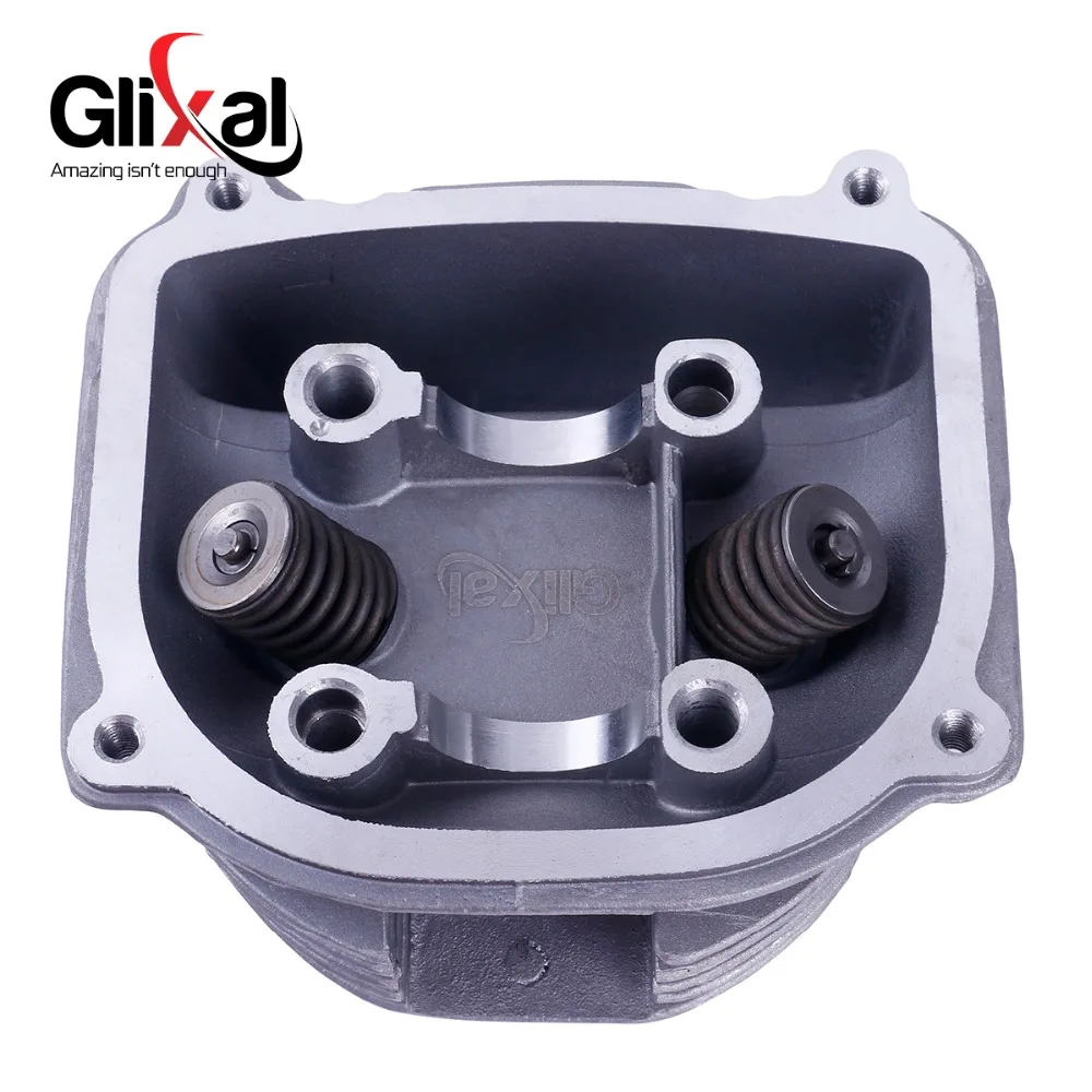 Glixal GY6 125cc Chinese Scooter Engine 52.4mm Cylinder Head Assy with Valves for 4T 152QMI ATV Go Kart Buggy Moped Quad