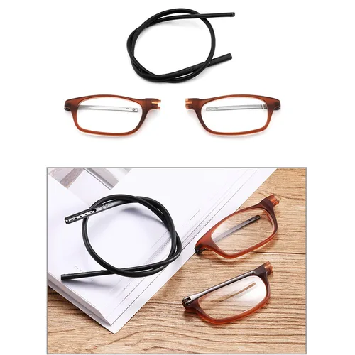 Imagen 2 del producto MGHBHS gafas de lectura magnéticas TR de alto grado para hombres y mujeres, gafas de lectura magnéticas portátiles con absorción colgante para el cuello
